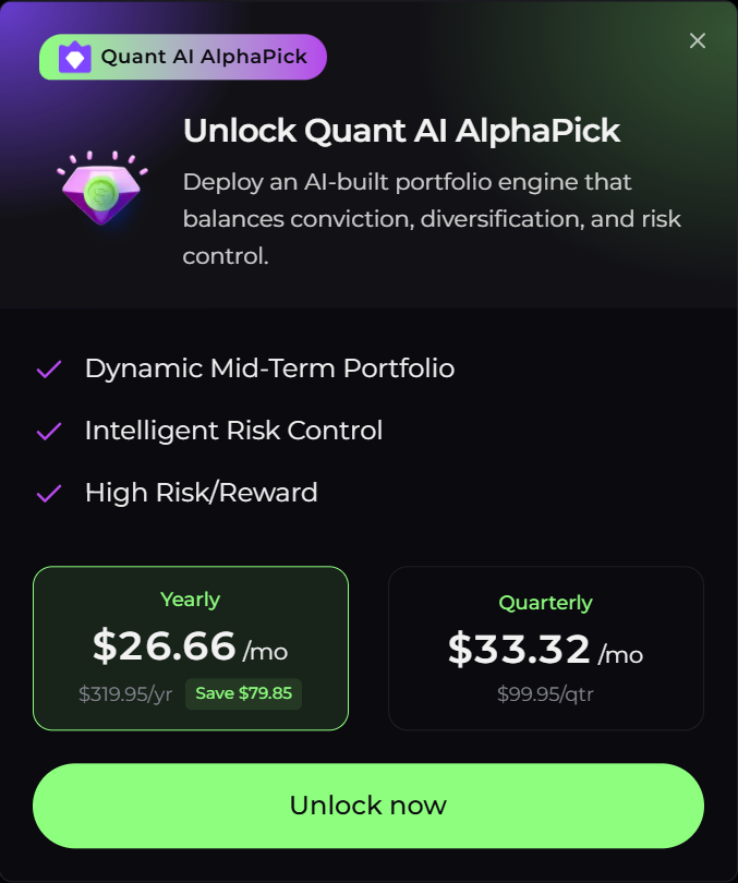 Quant AI Alpha Pick Tutorial | Alphio Docs