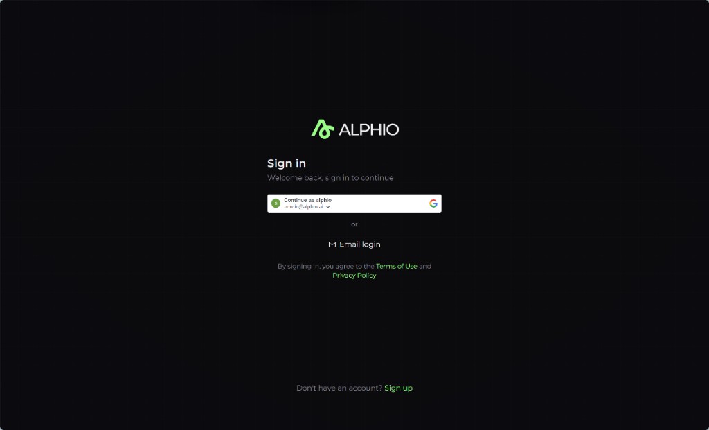 激活你的账号 | Alphio Docs